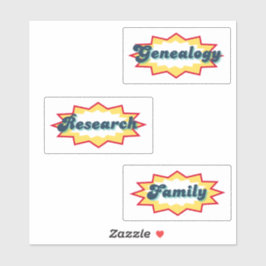Genealogy, Research, Family, comic book pop design Sticker