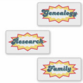 Genealogy, Research, Family, comic book pop design Sticker (Voorkant)