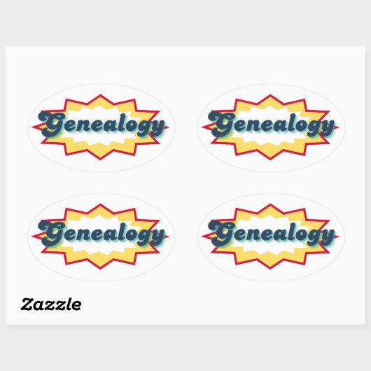 Genealogy Sticker, comic book pop design Ovale Sticker (Vel)