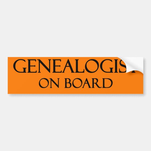 Genealoog Aan Boord bumpersticker (Voorkant)