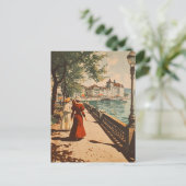 Geneefse Lakeside Vintage Briefkaart (Staand voorkant)