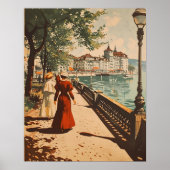 Geneefse Lakeside Vintage Poster (Voorkant)