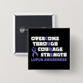 GENEES...Lupus Knop Vierkante Button 5,1 Cm (Voorkant /achterkant)
