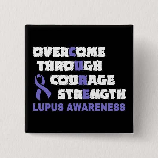 GENEES...Lupus Knop Vierkante Button 5,1 Cm (Voorkant)