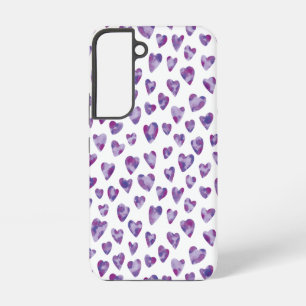 Genees paarse liefdeshartpatroon samsung galaxy hoesje