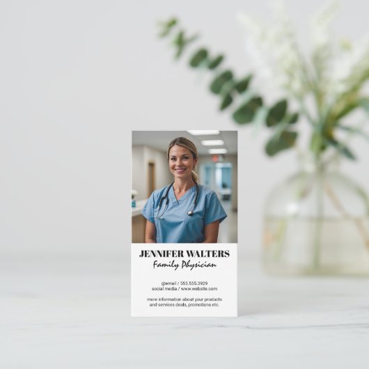 geneesheer | Visitekaartje van de arts (Staand voorkant)