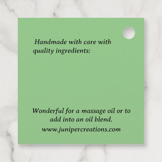 Geneeskrachtige kruiden Juniper Natuurlijke huidve Bedankjes Labels (Achterkant)