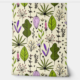 Geneeskrachtige kruiden, onkruid, bloemen en blade behang