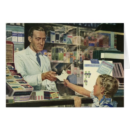  geneeskunde, apotheker en meisje op farmacie (Voorkant Horizontaal)