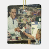  geneeskunde, apotheker en meisje op farmacie keramisch ornament (Links)