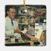  geneeskunde, apotheker en meisje op farmacie keramisch ornament (Voorkant)