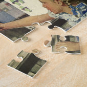  geneeskunde, apotheker en meisje op farmacie legpuzzel (Zijkant)