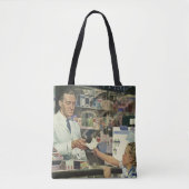  geneeskunde, apotheker en meisje op farmacie tote bag (Voorkant)