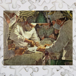 geneeskunde, artsen die chirurgie uitvoeren bij p legpuzzel