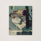  geneeskunde, dokter die een meisje ziet legpuzzel (Verticaal)