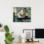  geneeskunde, dokter die een meisje ziet poster (Thuiskantoor)