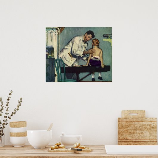  geneeskunde, dokter die een meisje ziet poster (Keuken)
