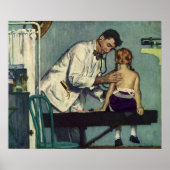  geneeskunde, dokter die een meisje ziet poster (Voorkant)
