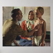 geneeskunde, dokter met jongen en moeder poster (Voorkant)