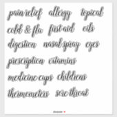 Geneeskunde Kabinet Organisatie Script Label Stick (Vel)