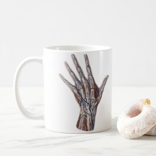  geneeskunde, menselijke anatomiehandschoenen koffiemok (Met donut)