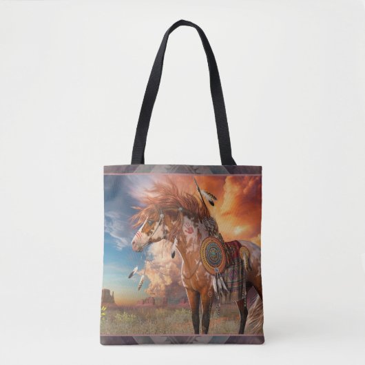 Geneeskunde Paard w/border Canvas tas (Voorkant)