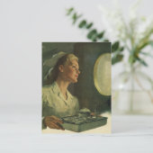  geneeskunde, verpleegkundige met medische hulpmid briefkaart (Staand voorkant)