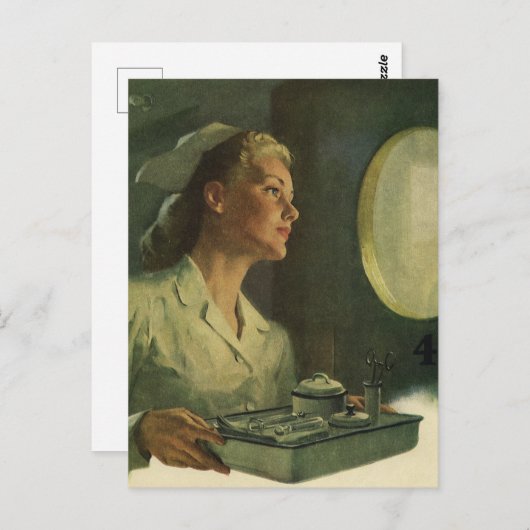  geneeskunde, verpleegkundige met medische hulpmid briefkaart (Voorkant / Achterkant)