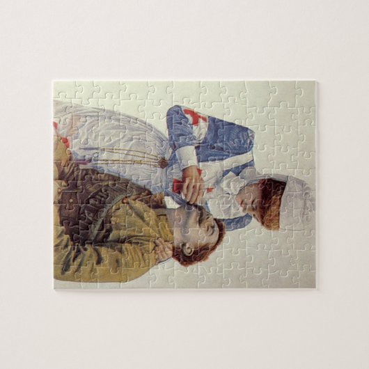  geneeskunde, verpleegkundige met soldaat legpuzzel (Horizontaal)