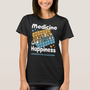 Geneeskunde voor geluk Noorse Elandhond Grappig T-shirt