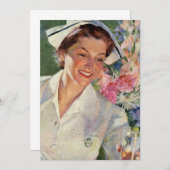  geneeskunde, vrolijke verpleegkunde in uniform (Voorkant / Achterkant)