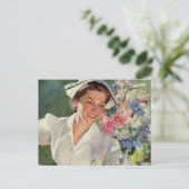  geneeskunde, vrolijke verpleegkunde in uniform briefkaart (Staand voorkant)