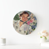  geneeskunde, vrolijke verpleegkunde in uniform grote klok (Huis)