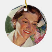  geneeskunde, vrolijke verpleegkunde in uniform keramisch ornament (Voorkant)