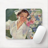 geneeskunde, vrolijke verpleegkunde in uniform muismat (Met muis)