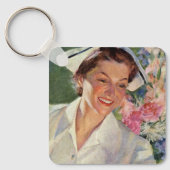  geneeskunde, vrolijke verpleegkunde in uniform sleutelhanger (Voorkant)