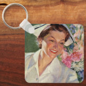  geneeskunde, vrolijke verpleegkunde in uniform sleutelhanger (Voorkant)