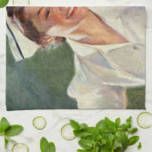 geneeskunde, vrolijke verpleegkunde in uniform theedoek (Gevouwen)