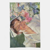 geneeskunde, vrolijke verpleegkunde in uniform theedoek (Verticaal)