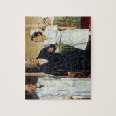  geneesmiddel, arts en verpleegkundige met patiënt legpuzzel (Verticaal)