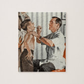  geneesmiddel, arts met patiënte legpuzzel (Verticaal)