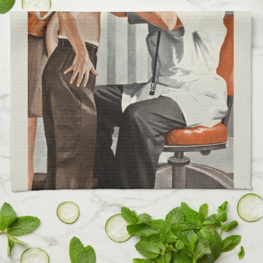  geneesmiddel, arts met patiënte theedoek (Gevouwen)