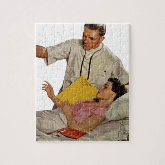  geneesmiddel, arts met Vrouw patiënt Legpuzzel (Verticaal)