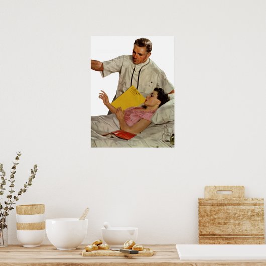  geneesmiddel, arts met Vrouw patiënt Poster (Keuken)