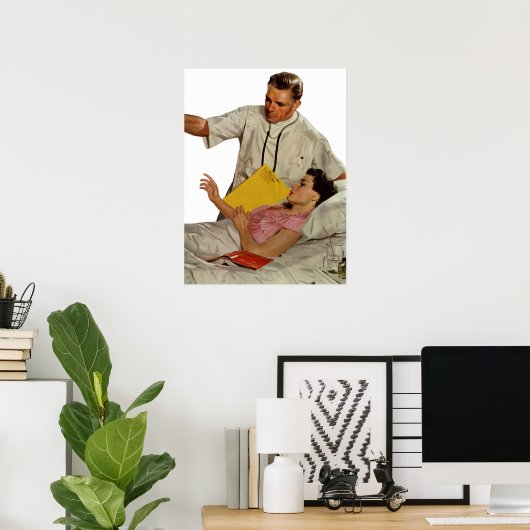  geneesmiddel, arts met Vrouw patiënt Poster (Thuiskantoor)