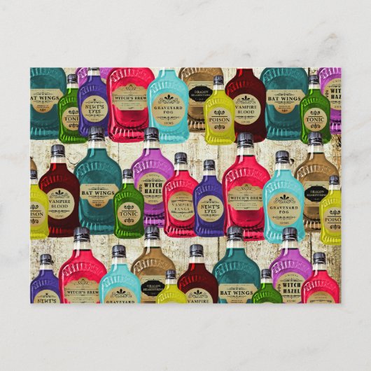 Geneesmiddel Man Magische Potie Apothecaire Tonic Briefkaart (Voorkant)