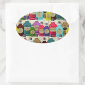 Geneesmiddel Man Magische Potie Apothecaire Tonic  Ovale Sticker (Tas)