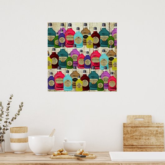 Geneesmiddel Man Magische Potie Apothecaire Tonic  Poster (Keuken)