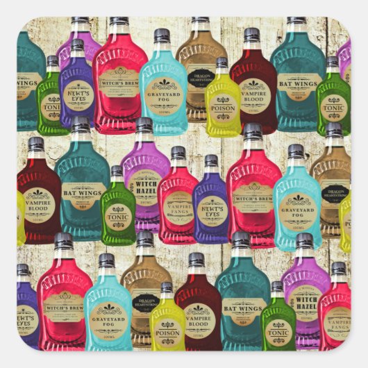 Geneesmiddel Man Magische Potie Apothecaire Tonic  Vierkante Sticker (Voorkant)