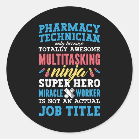 Geneesmiddel op medisch gebied ronde sticker (Voorkant)